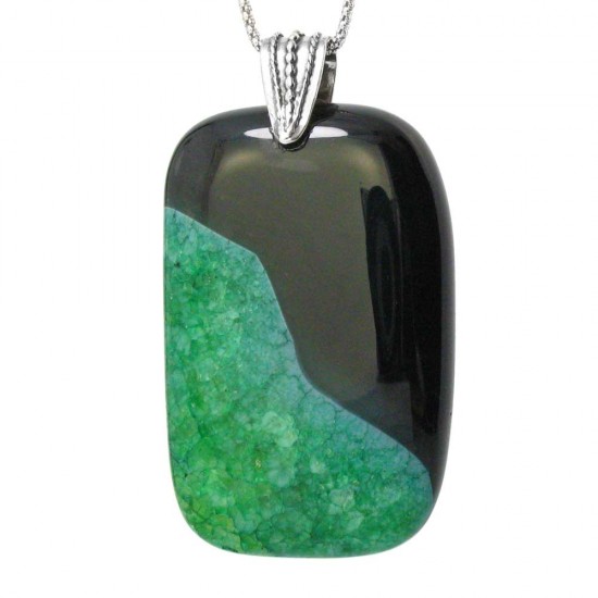 A Stunning Black and Green Agate