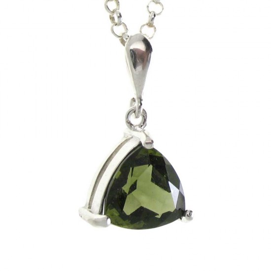 Polished and Faceted Triangular Cut Moldavite