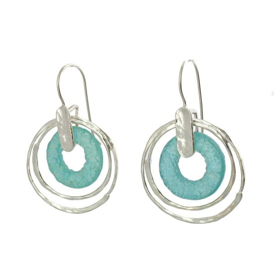 Sea Green Roman Glass Earrings