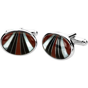 Carnelian, Onyx, and Mother of Pearl Cufflinks