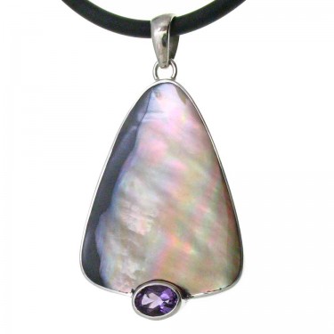 Penguin Shell and Amethyst Pendant