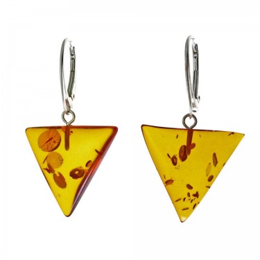Golden Amber Drop Earrings